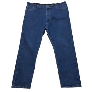 Wrangler Jeans Mens 42 Blue Authentics Comfort Flex Waist Straight Leg 10ZM1CSDI